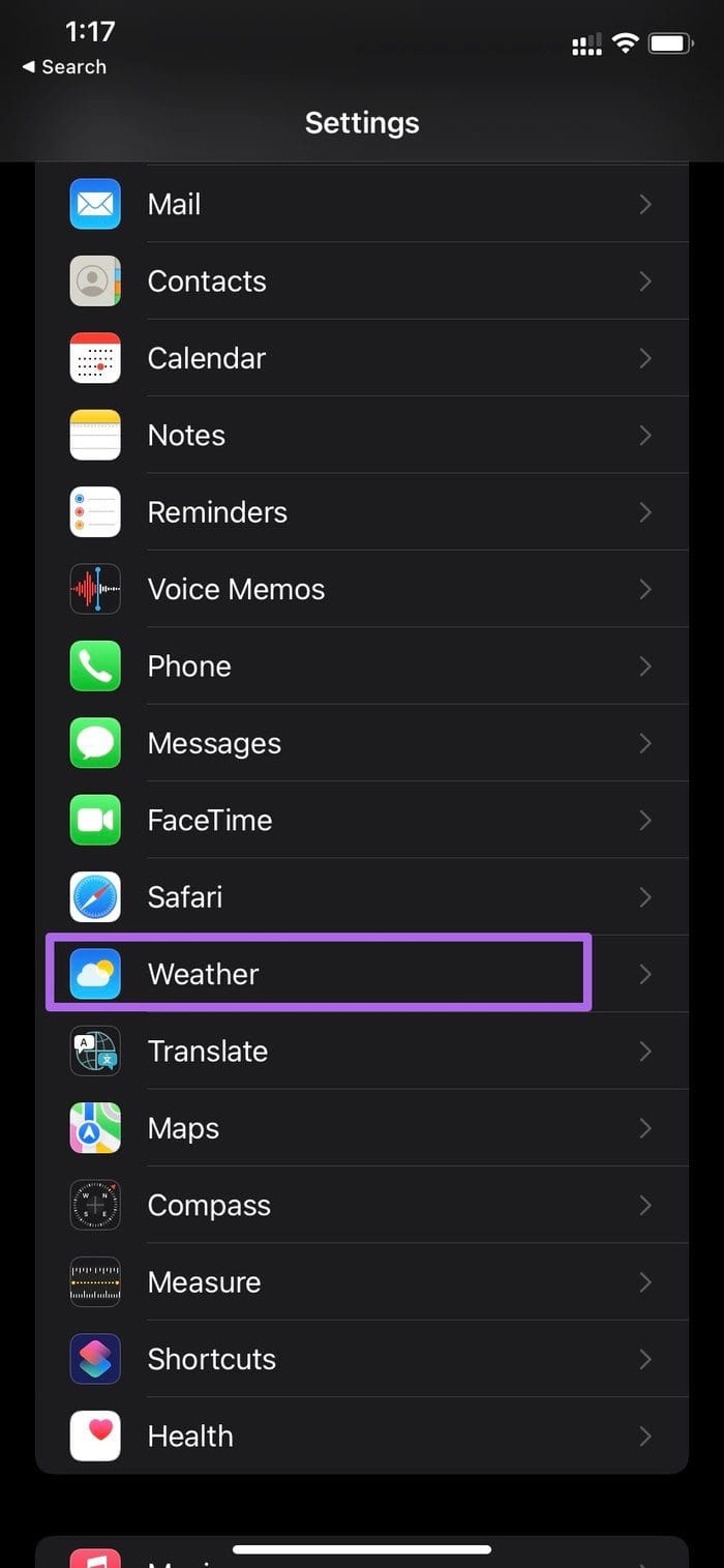 Select weather