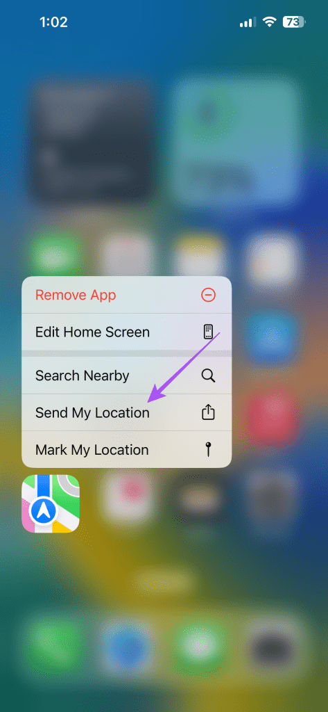 send my location maps 3d touch iphone