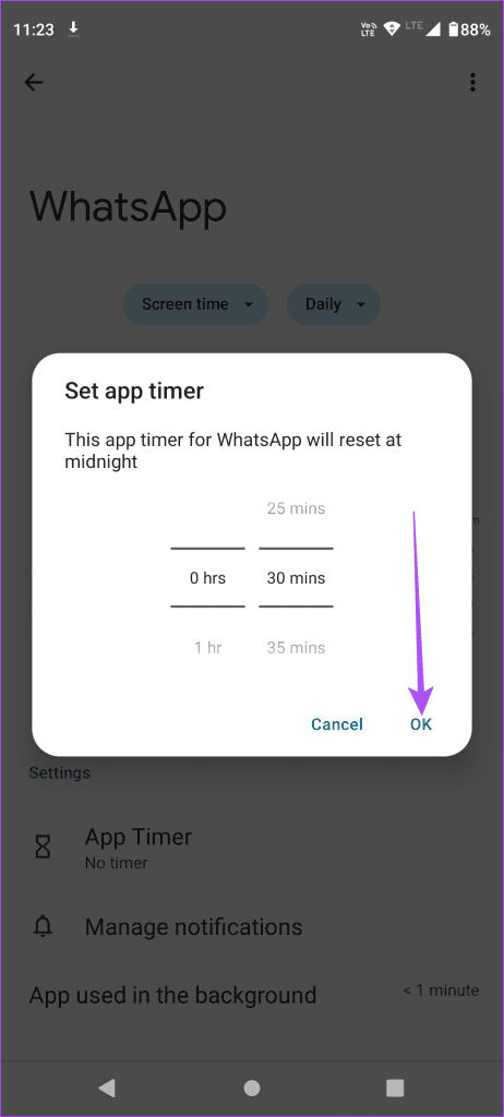 set app timer android