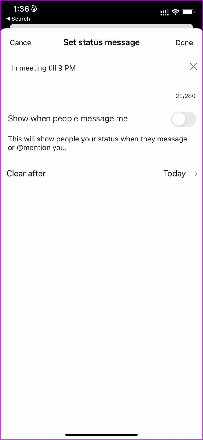 Set status message