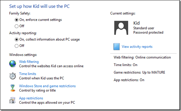 Setup Kid Account