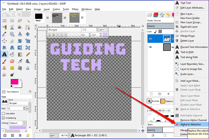 Shadow To Text In Gimp 7