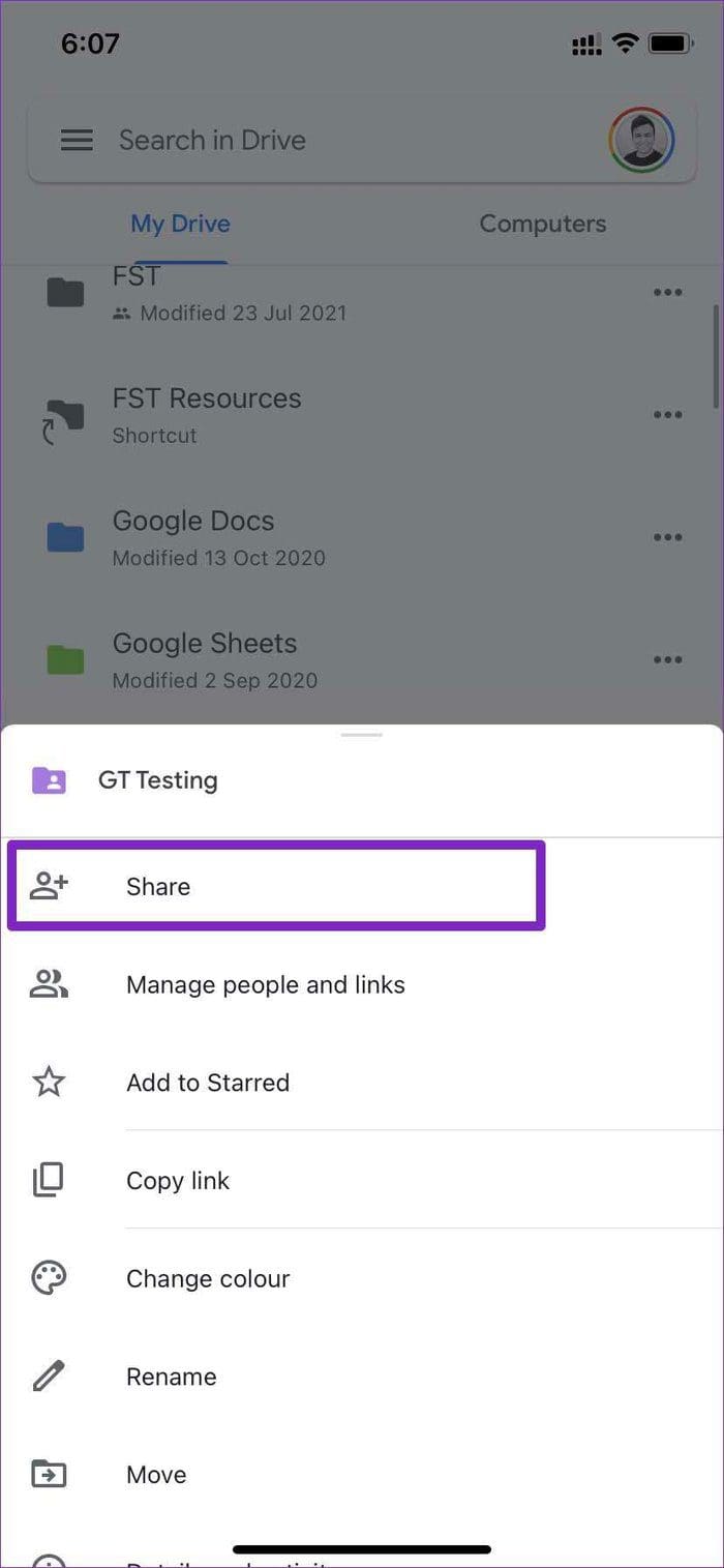 Share a drive folder