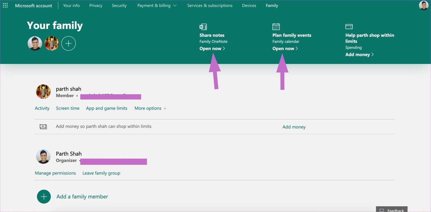 Share calendar onenote
