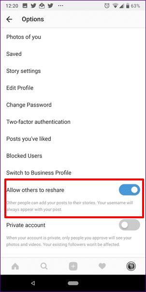 Share Instagram Posts To Story Or Turn Off Sharing 6