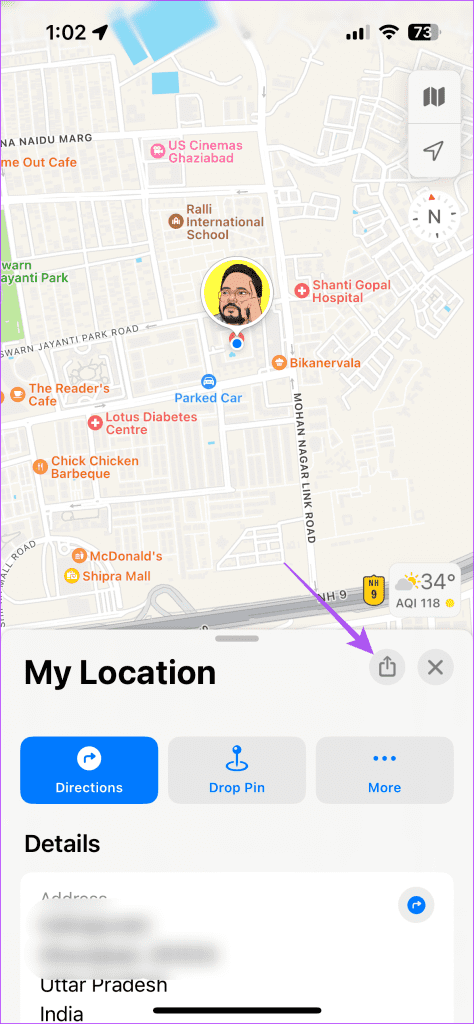 share live location maps app iphone