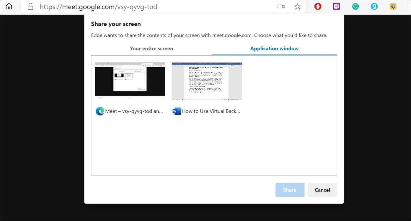 Share screen
