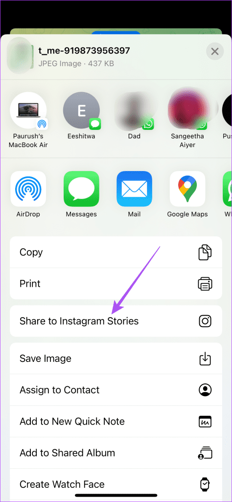 share telegram qr code to instagram stories mobile