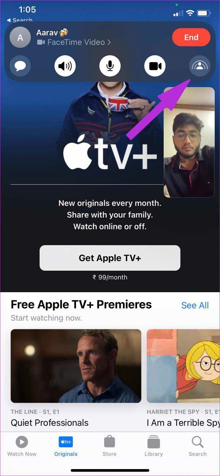 Shareplay in apple tv action