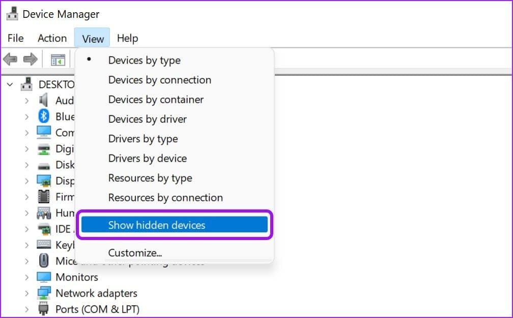 Show hidden devices fix bluetooth missing from device manager in windows 11