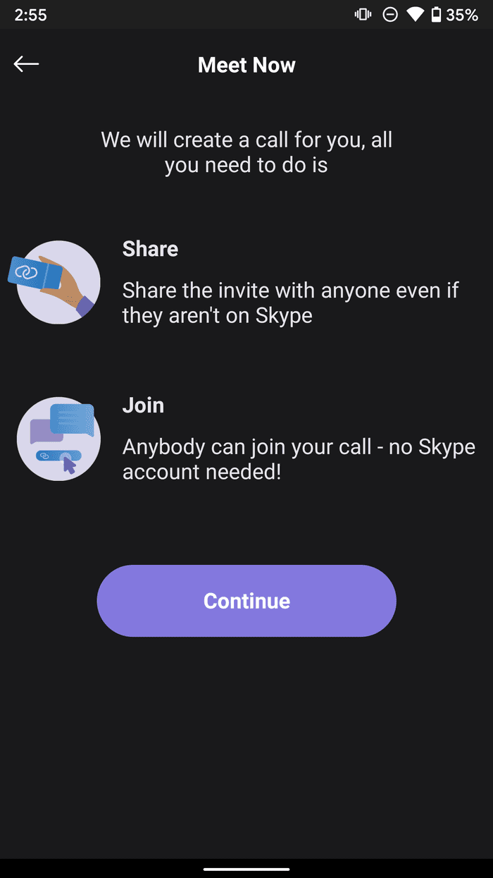 Skype meetnow
