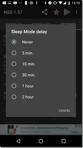 Sleep Mode Delay