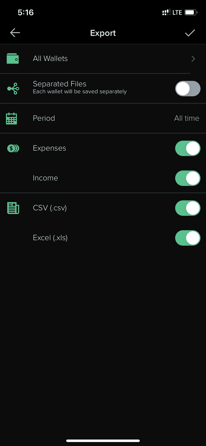 Spendee export