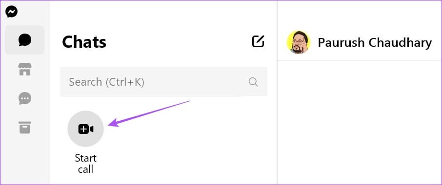 start call facebook messenger windows 11