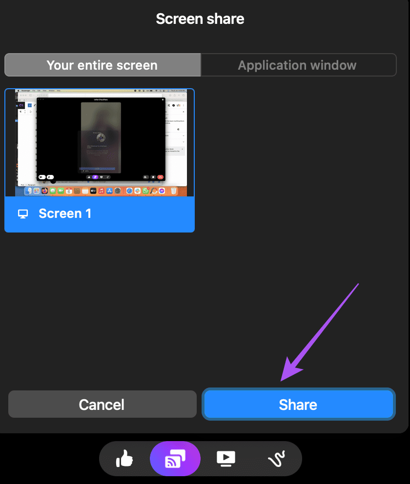 start screen sharing on messenger mac