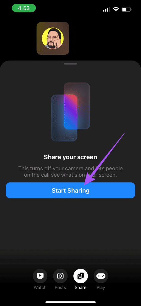 start sharing messenger app mobile
