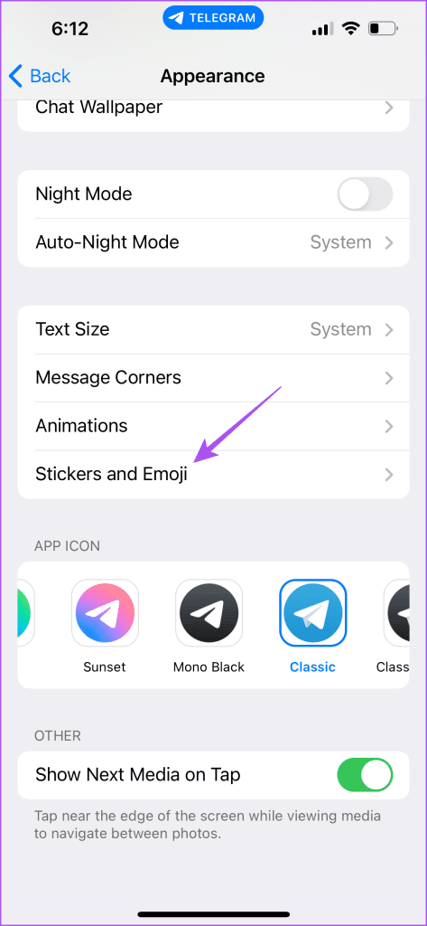 stickers and emoji settings telegram