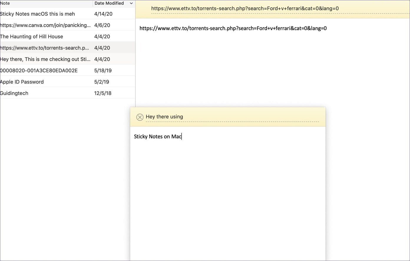 Stickt notes outlook
