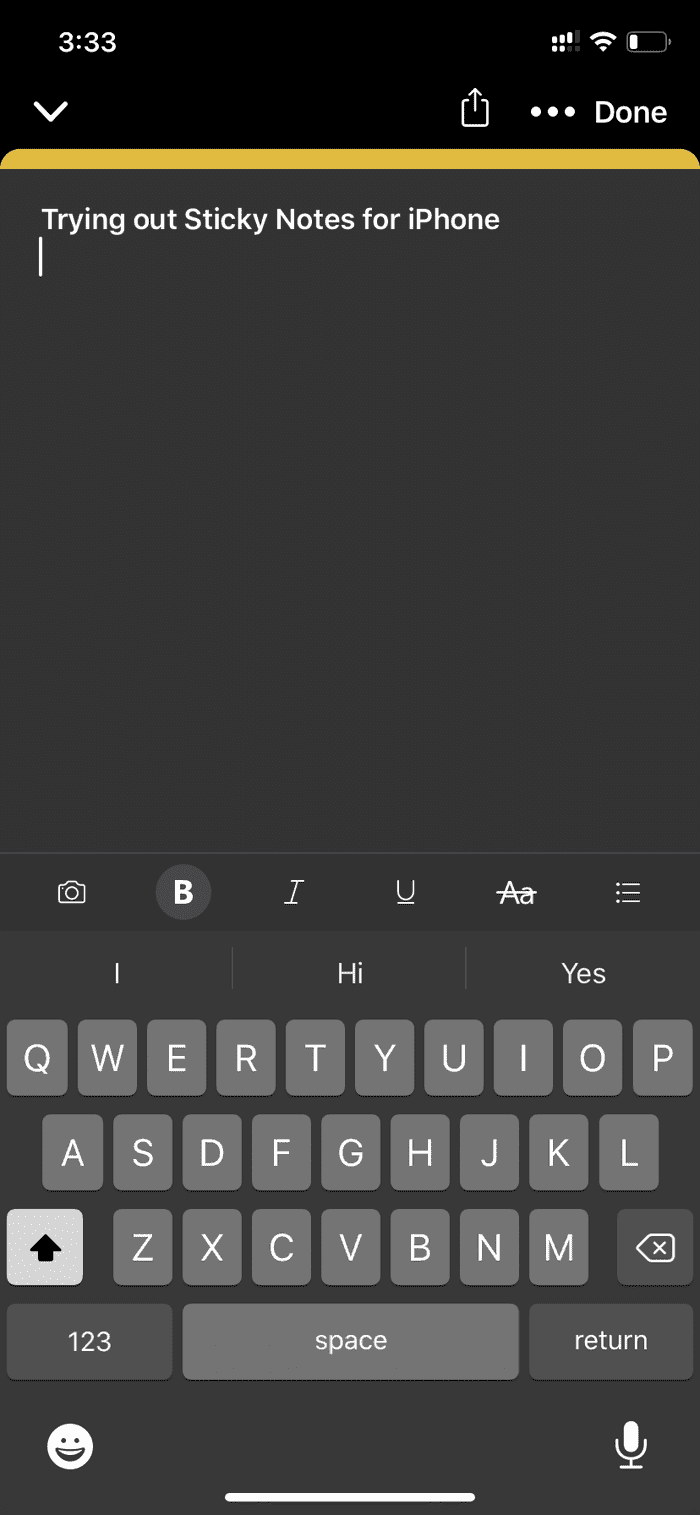 Sticky notes editor
