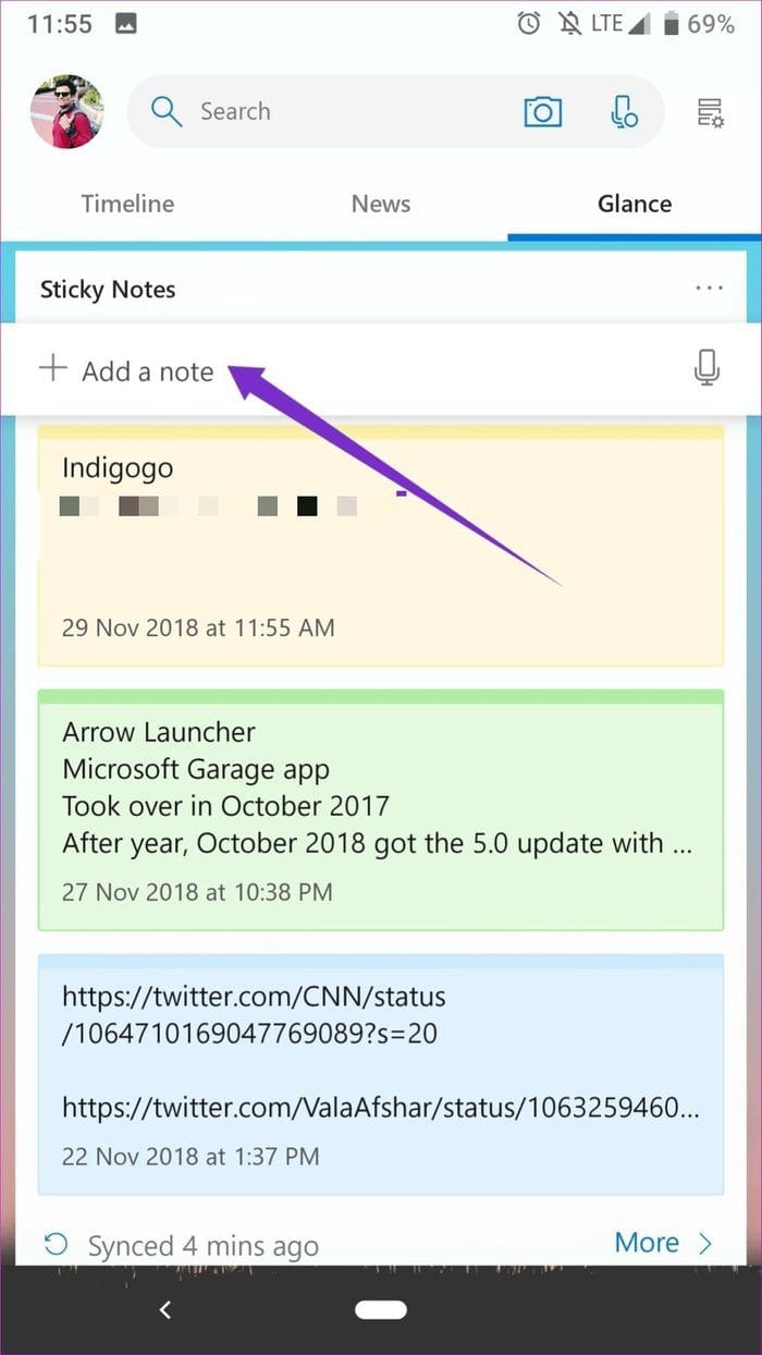 Sticky notes ms launcher
