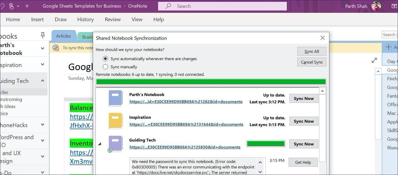 Sync automatically