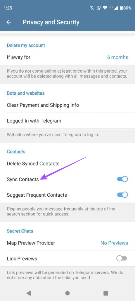 sync contacts telegram android 