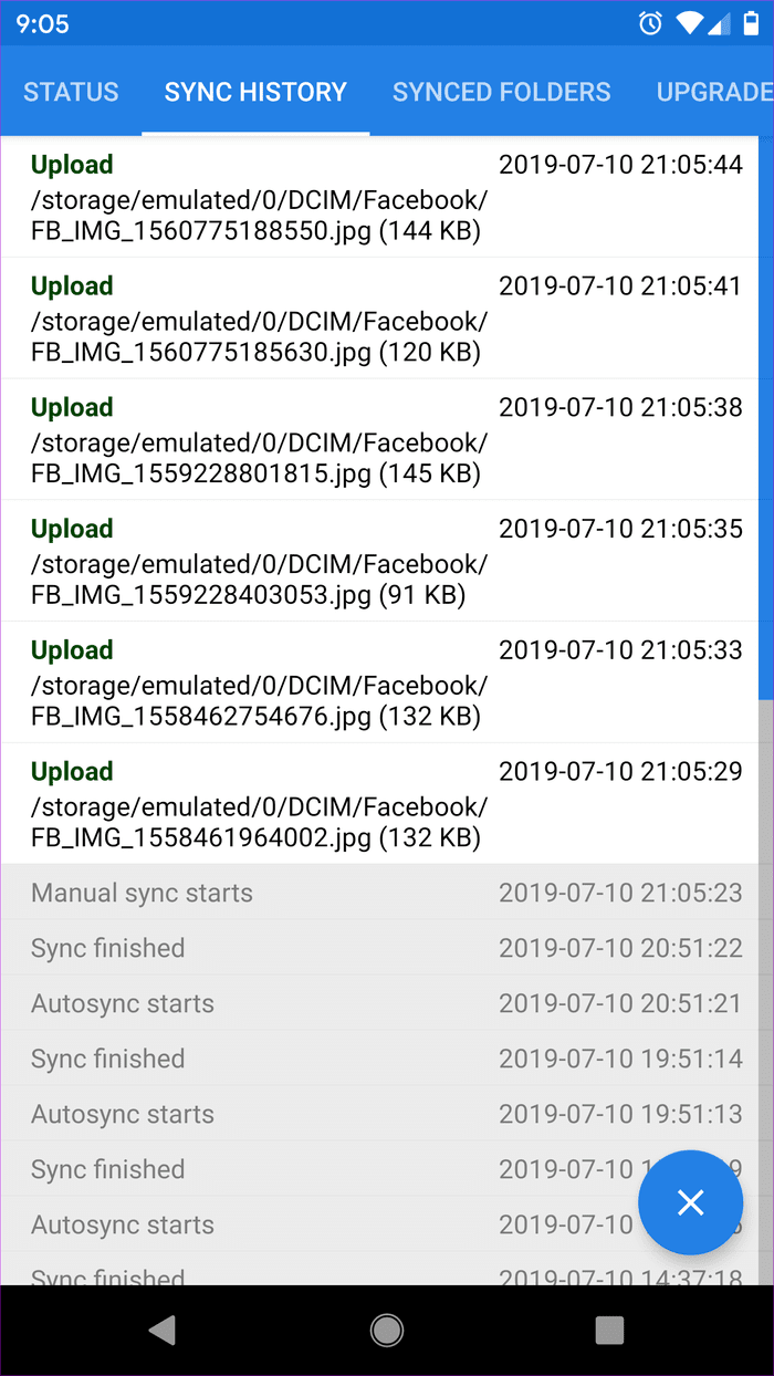 Sync History