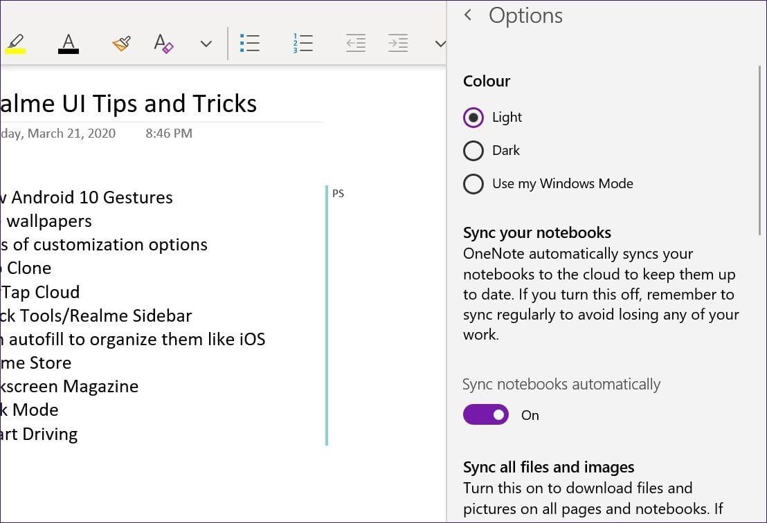 Sync onenote uwp auto