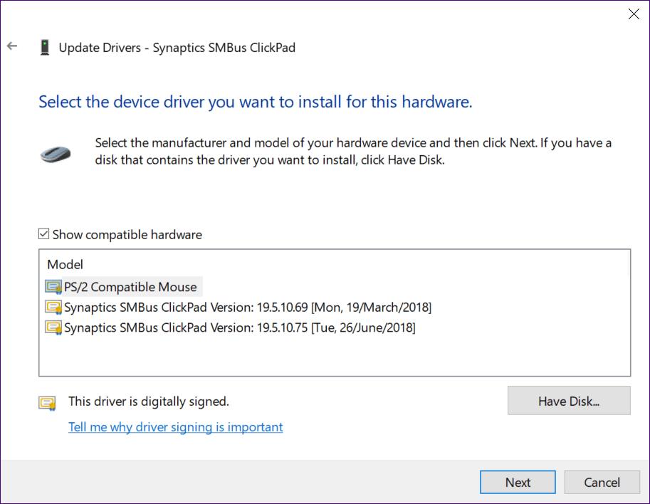 Synpatics Touchpad Tab Settings Missing 14