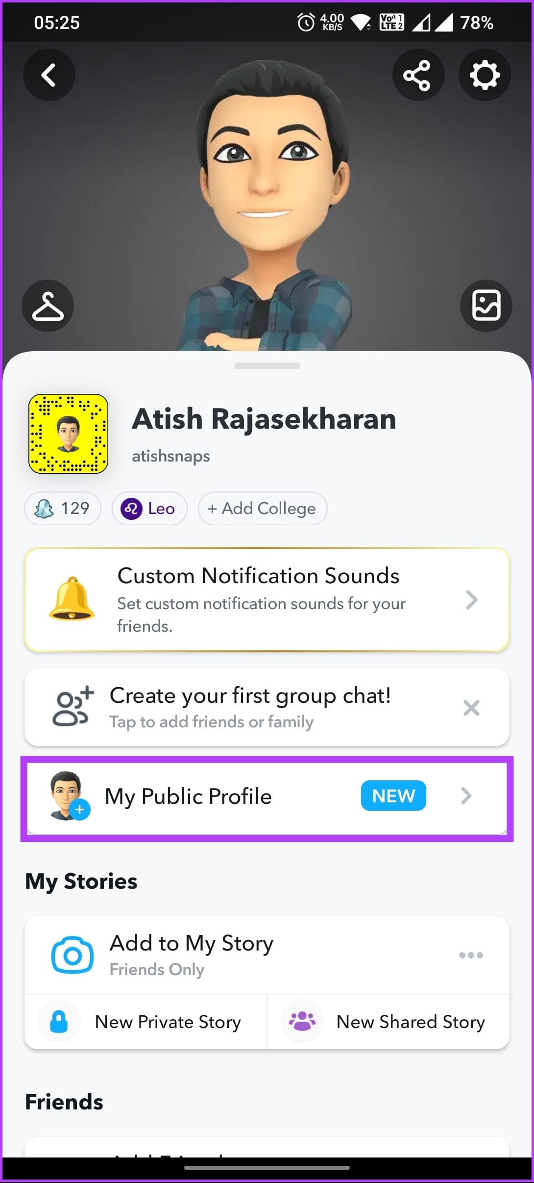 tap My Public Profile