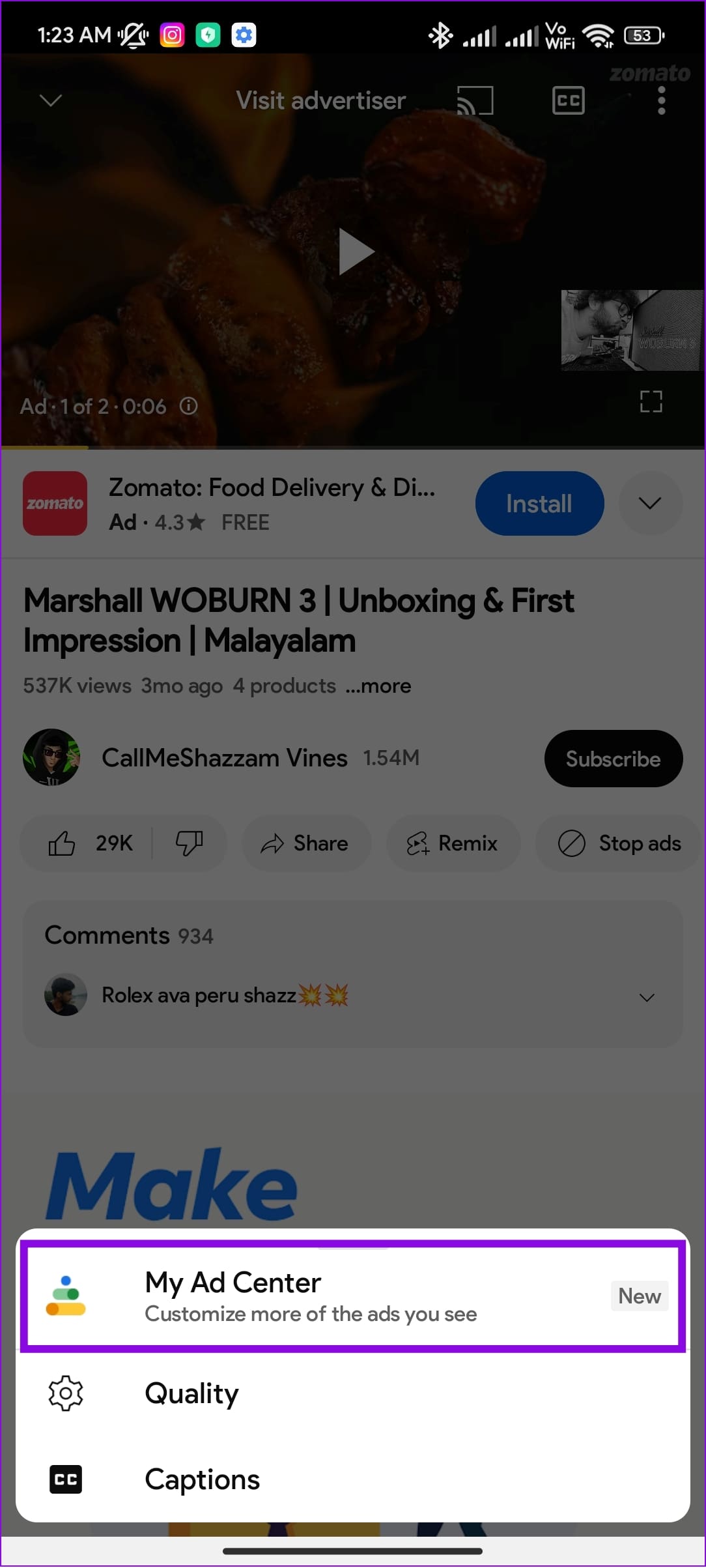 tap my ad center