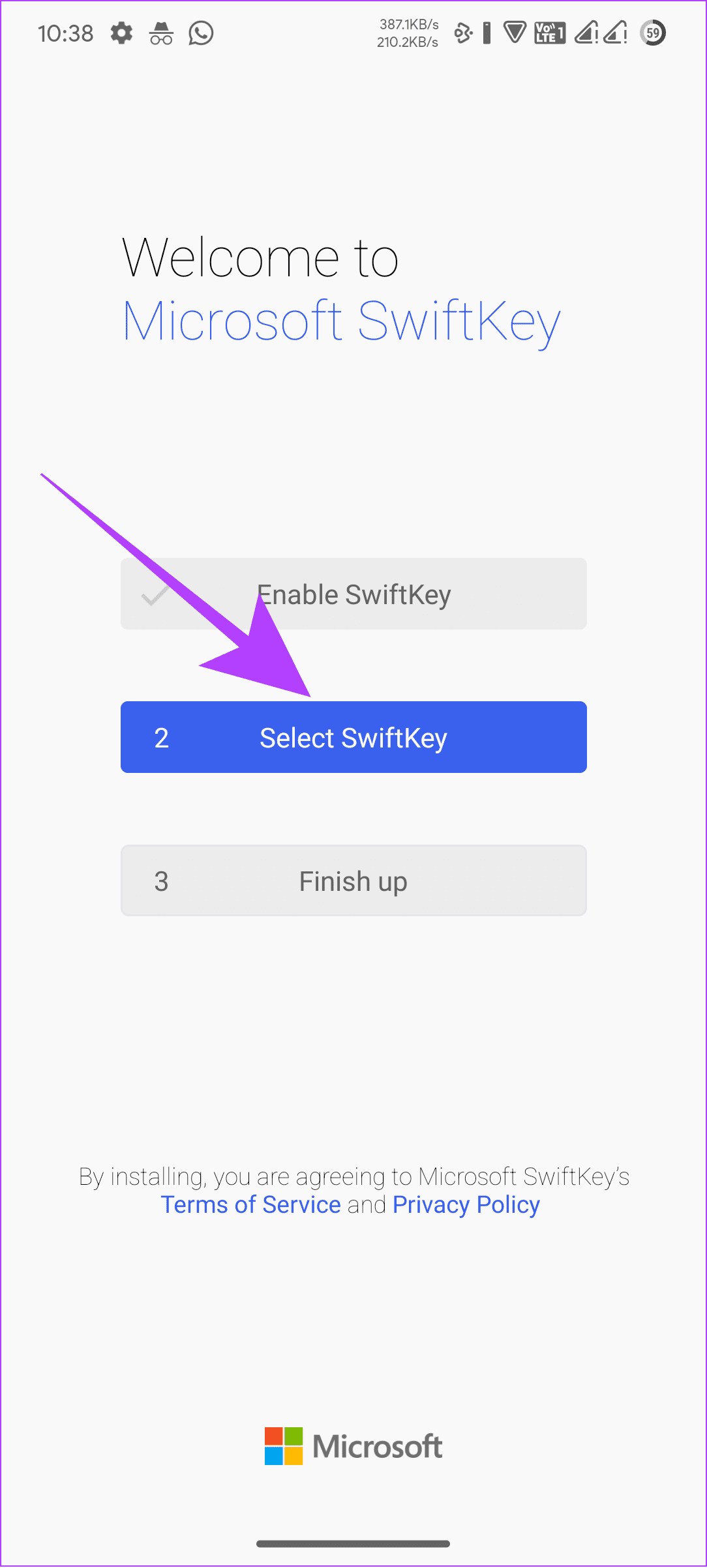 tap select swiftkey