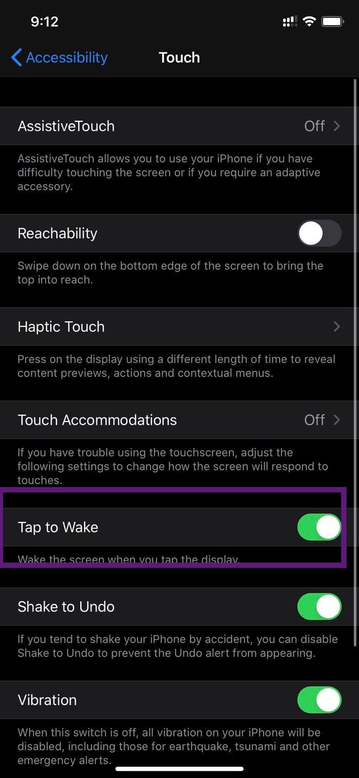 Tap to wake iphone