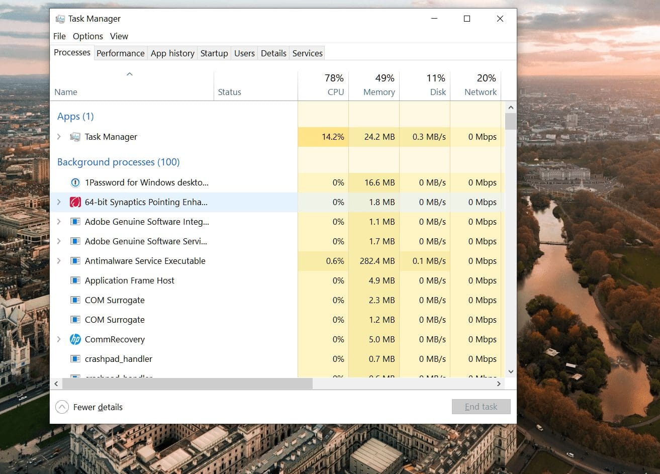 Task manager windows 10
