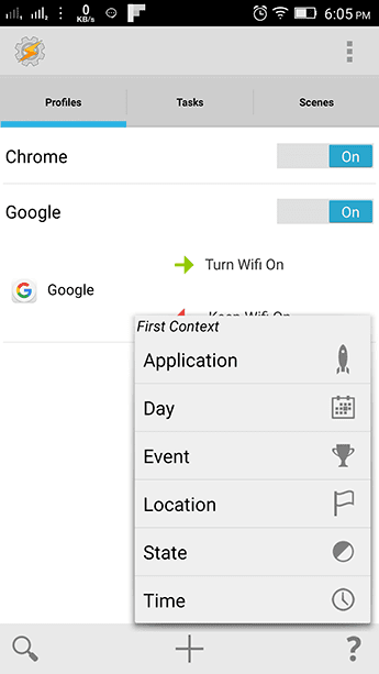 Tasker Choose Application