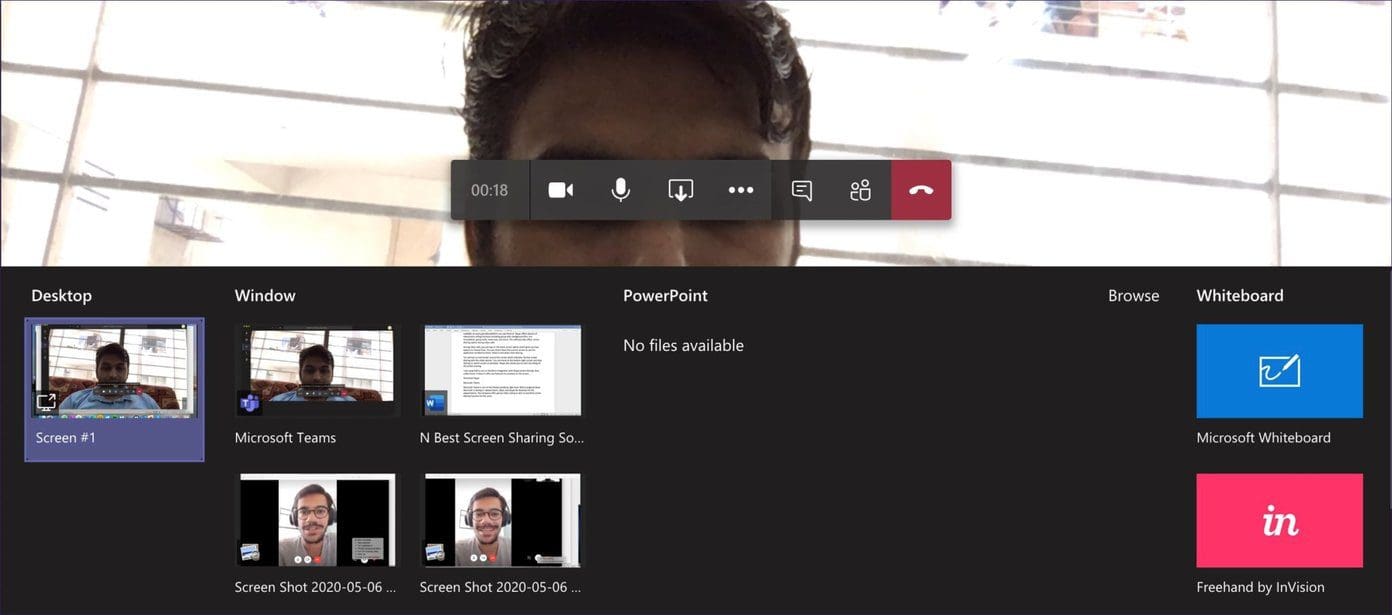 Teams share screen