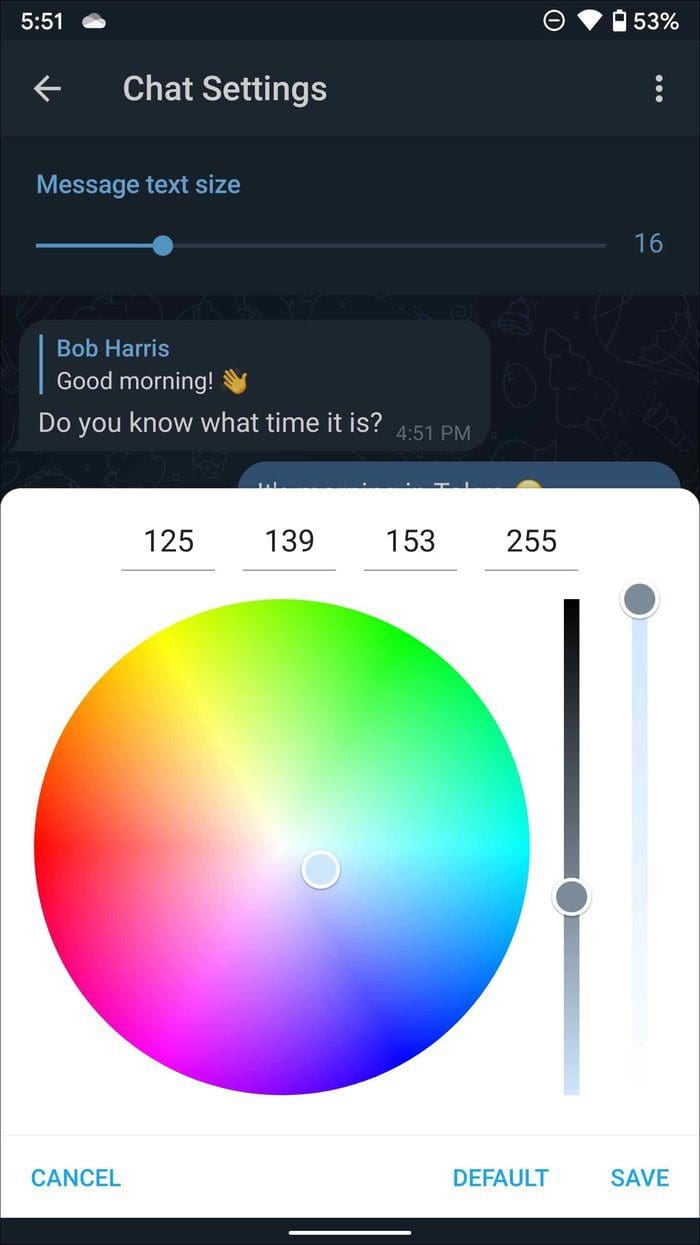 Telegram create new theme