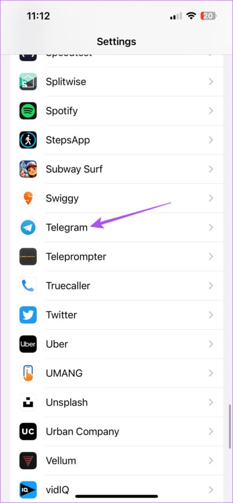 telegram settings iphone