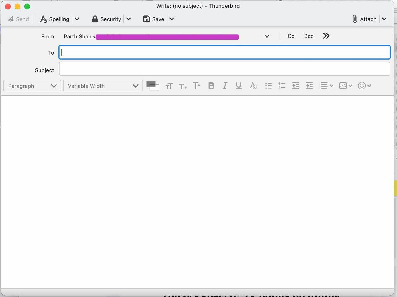 Thunderbird compose