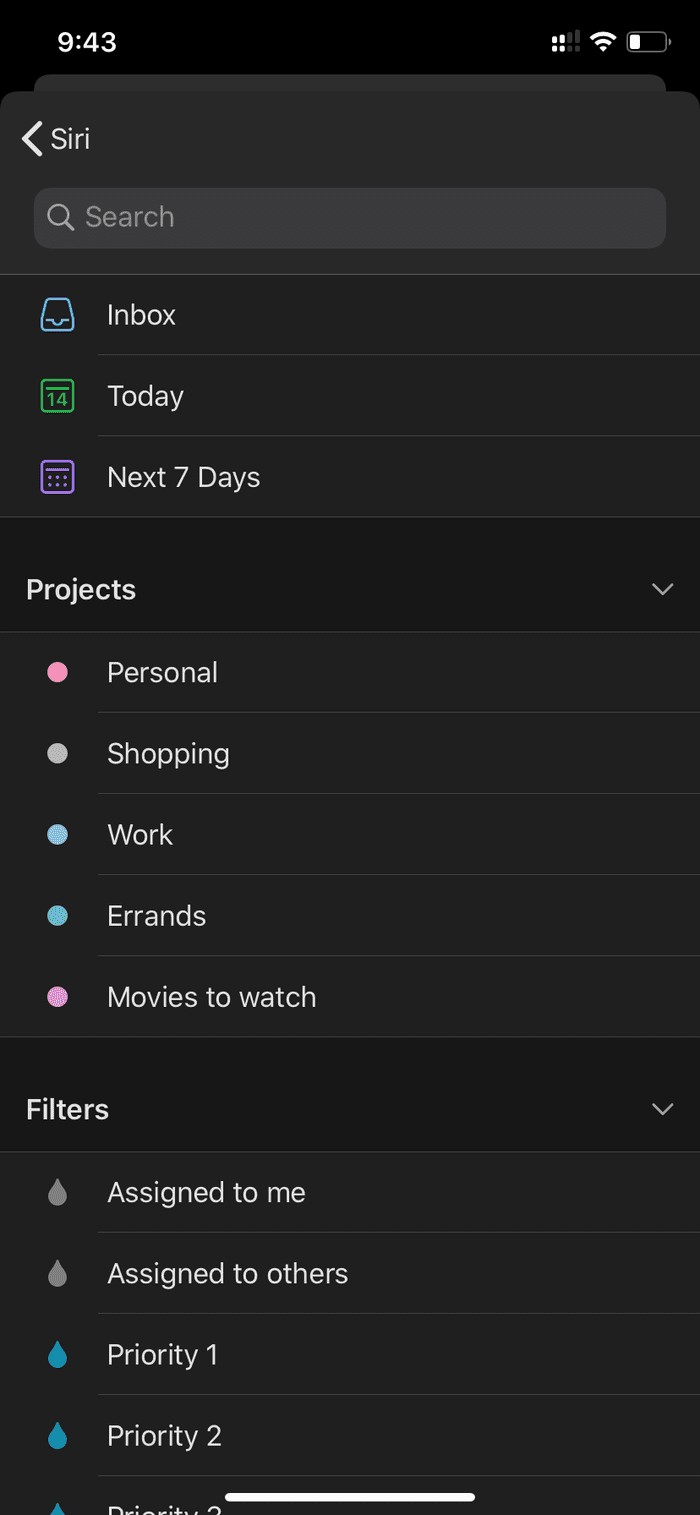 Todoist Siri