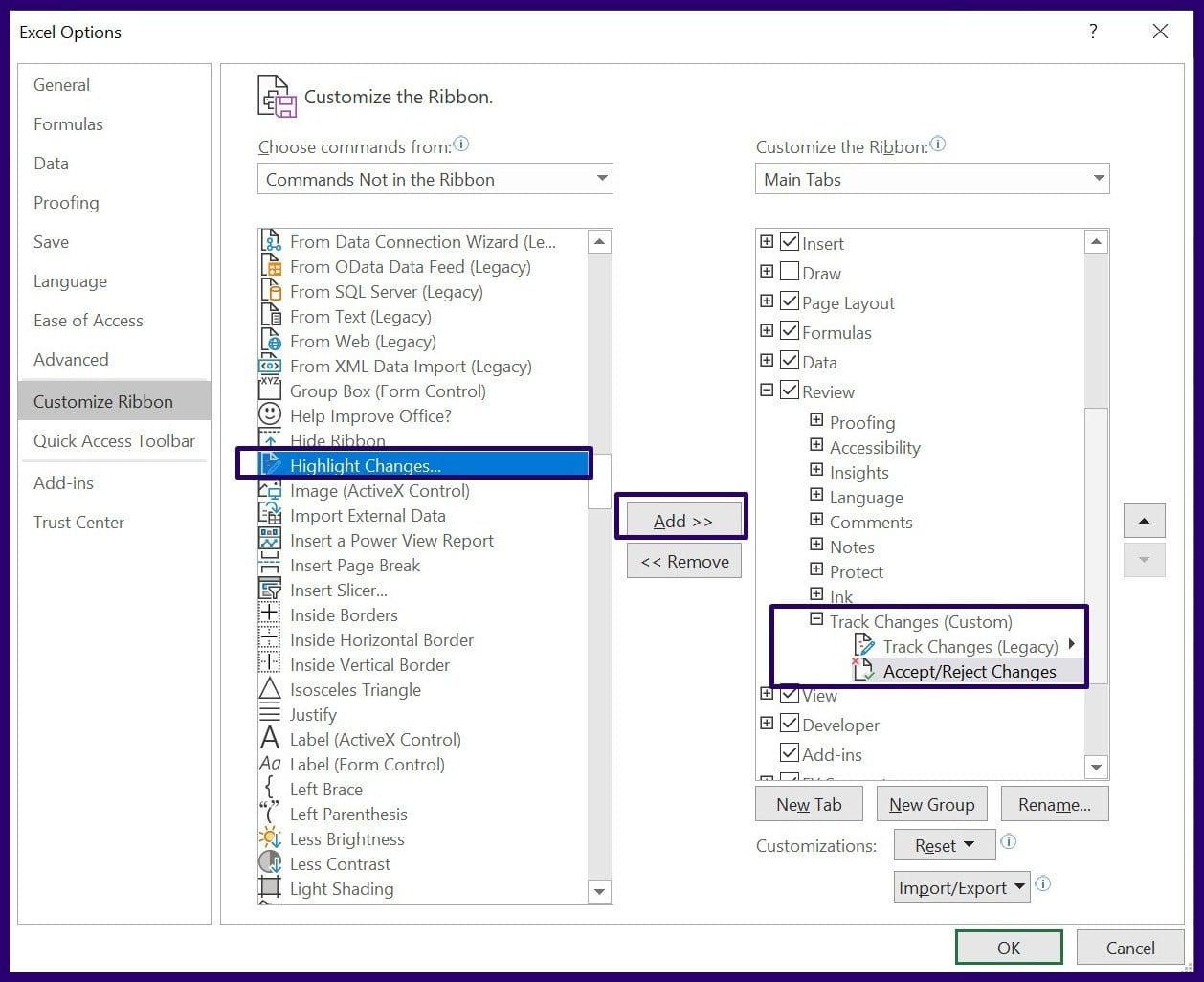 Track changes on microsoft excel step 13
