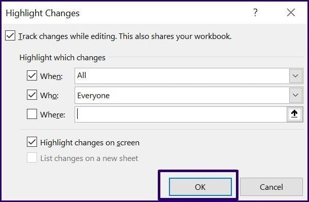 Track changes on microsoft excel step 21