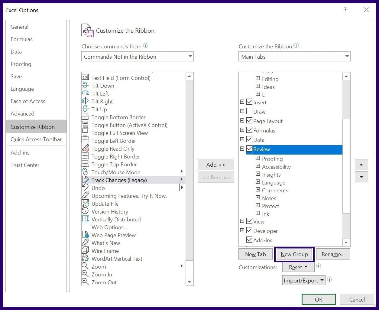 Track changes on microsoft excel step 9