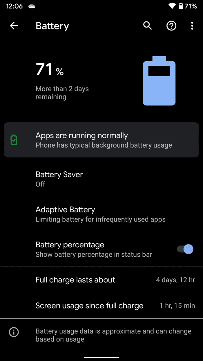 Turn off battery saver