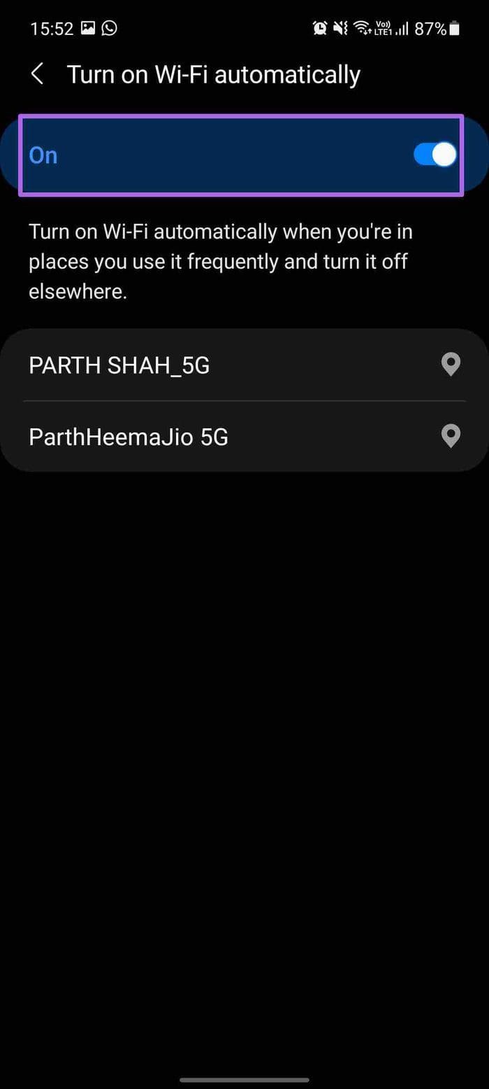 Turn on wi fi automatically
