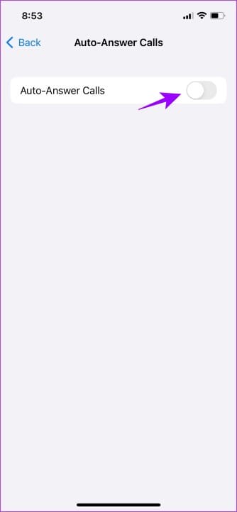 Turn on the toggle for Auto-Answer calls