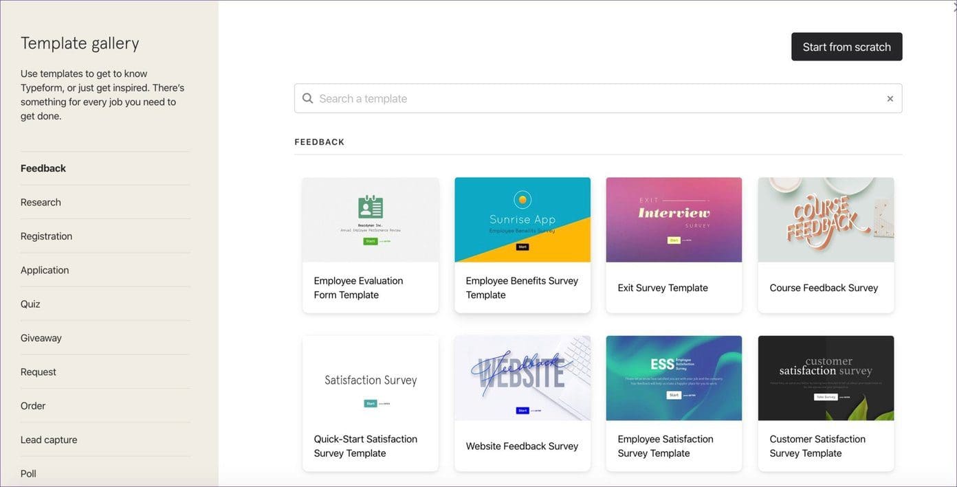 Typeform template