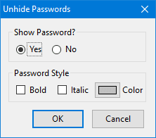Unhide Password Firefox Options