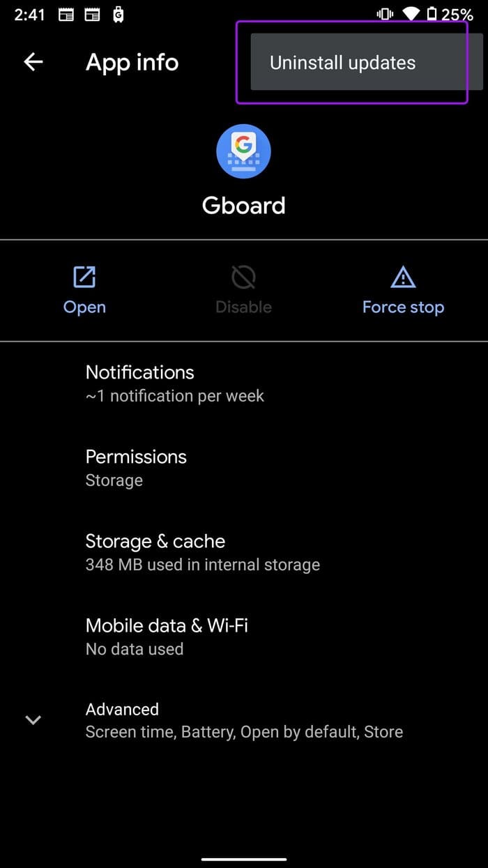 Uninstal gboard updates Fix typing lag on android keyboard