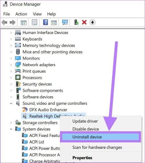 Uninstall driver